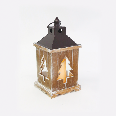 ^ "WOODEN & METAL LANTERN" ΛΕΥΚΟ ΚΕΡΙ, 1 LED ΛΑΜΠ. ΜΠΑΤ. (3xAAA), WW,IP44, Φ14Χ31CM  -X0711109